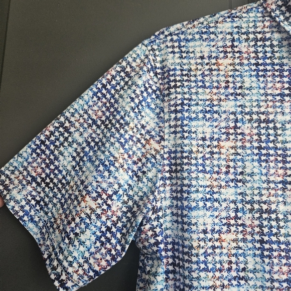 Maelreg Performance Men's Golf Polo Shirt Short Sleeve Striped Size Medium - Picture 4 of 11